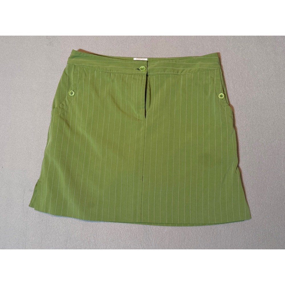 IZOD XFG Green Pinstripe Golf Skort Womens 8 Stretch Athletic Mini Skirt